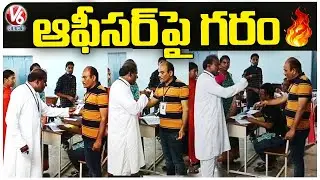 KA Paul Serious On Election Officer In Polling Booth | Munugodu Polling | V6 News