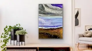 'Dusk in the Desert' Flip Cup Landscape Pour - Fluid Art Tutorial