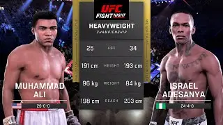 Muhammad Ali vs Israel Adesanya Full Fight - UFC 5 Fight Night