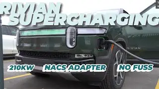 Rivian Charging On Tesla V3 Superchargers! Easy, Fast, Beautiful. With NACS Adapter