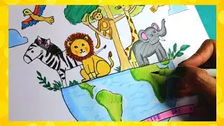 World Wildlife Day Drawing / Save Wildlife Drawing / Wildlife day 3rd March drawing #drawing