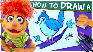 How To Draw A Cute Blue Bird | Art Tutorial for Kids | Artie's Show