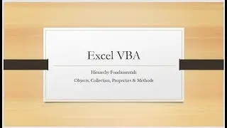 VBA Hierarchy Fundamentals-Excel Macro/VBA