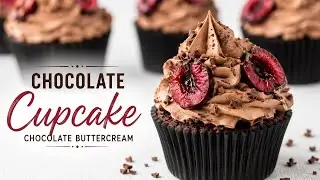 chocolate cupcake with chocolate buttercream frosting
