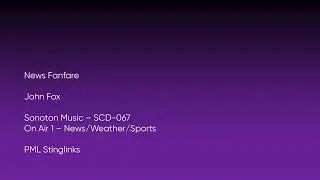 News Fanfare - John Fox | Sonoton Music (SCD-067) [Full Track] - PML Stinglinks #807