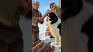 Defying -65&deg;C Hell: Couple & Furry Hero Hunt Firewood! ❄️🏔️ #WinterSurvival #dog #knitting #viral