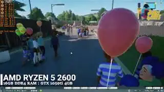 Planet Zoo Benchmark AMD Ryzen5 2600 GTX 1050ti 1080p High Settings