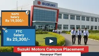 Suzuki motors Campus placement 2025 | suzuki motors iti campus placement news | iti jobs update 2025