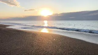 Relaxing Ocean Waves ASMR Real Time Sunrise  🌅 No Loop for Deep Sleep, Meditation & Study