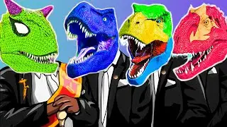 Red Skull Spinosaurus vs Power Rangers Shark T-Rex vs Superman T-Rex - Coffin Dance Meme Song Cover