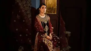 pakistani Actor Aiza khan Maroon Dress/ZIBA Zainab Chottani Velvet Collection/Fashion Trend