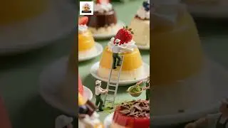 &ldquo;Tiny Chefs Creating Delicious Puddings Miniature World&rdquo;#miniature #food #ai#shorts #trending