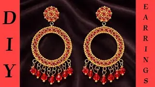 How to Make Designer Red Chandbali Earrings | Step-by-Step Jewelry Making