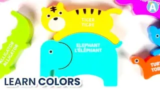 Learn Colors & Animal Names | Stacking Animal Puzzle for Toddlers & Preschoolers