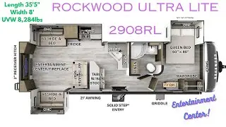 Excellent Entertainment Center and Fireplace!  Rockwood Ultra Lite 2908RL