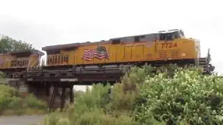Union Pacific Freight Train Running along N Columbia BLVD September 7th 2019