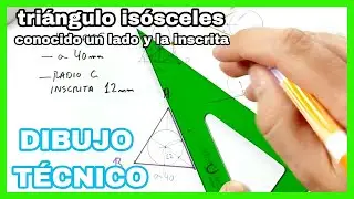 TRIÁNGULOS - isósceles, dado un lado y radio de la circunferencia⭕ inscrita