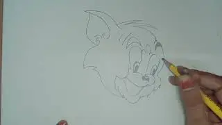 How to Draw Tom Cat 🐱 | Easy drawing | kids learning | kid' colouring world |