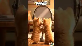 🪞 Kitten Discovers Magic Mirror Clones! ✨ | #ytshorts #shorts