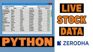 Real Time Stock Market Data using Python and Zerodha API. Algo Trading.