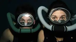 Very Crazy girls are in latex full face gas masks and scuba diving gear dresses