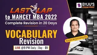 Last Lap to MAH CET MBA 2022 | Vocabulary Revision for MBA CET Exam | BYJU'S Exam Prep
