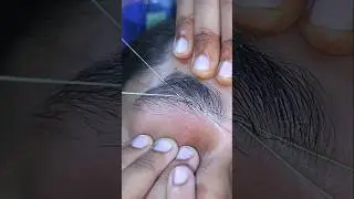Heavy growth eyebrow threading short | eyebrow ko patla kaise karen