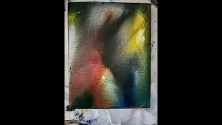 Abstract background: Sennelier Acrylic Ink on Black Canvas Board