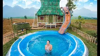 120 Days Build Water Slide With Underground Swimming Pool Around House Made Of 100% - Part 2