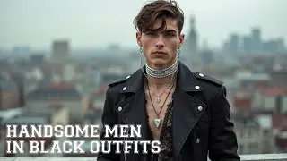 Handsome European Men in Black Outfits | Ai Video | Male Beauty - AI