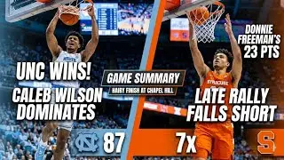 UNC Survives Late Syracuse Surge! Caleb Wilson SHINES 🏀