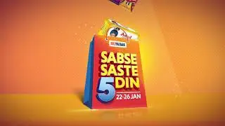 Big Bazaar Sabse Saste 5 Din | 22-26th Jan | TV + Luggage Offer