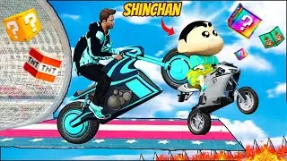 Shinchan & Franklin Tried Impossible Bike  Challenge And opening LUCKY BLOCKS In GTA 5