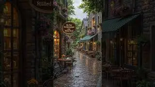 Dreamy Jazz Caf&eacute; Ambience on a Rainy Day in a Fairytale-Like Alley #alleycafe #rainyjazz #jazzcafe