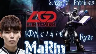 LGD MaRin RYZE Top vs EKKO - Patch 6.9 KR | League of Legends