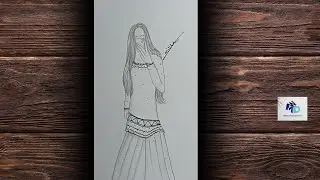 How To Draw A Traditional girl Taking Selfie||Girl Drawing