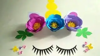 DIY UNICORN WALL DECORATION||unicorn giant paper flower||Unicorn Wall Decoration