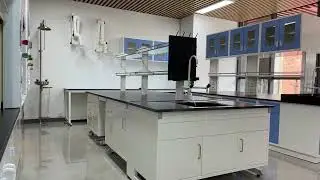 C-Frame Lab Island Bench with Reagent Rack