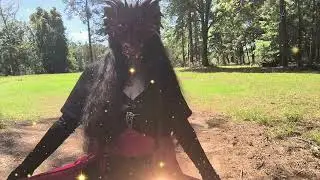 Red and Black Goth Dress Try on/with dragon mask!