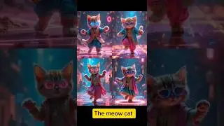 CyberGarba Cat:Futuristic Kitten in Neon Gujarati Swag!#catdance #tamilsong#gujarati#cyberpunk#funny