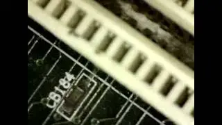 Microscopic view of Peripheral  Componet Inter connect slot of  a  old  desktop motherboard