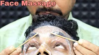 ASMR Face Massage by Indian Barber Biswajit |Amazing Eyebrow Scratching with 3d Sound |Neck Cracking