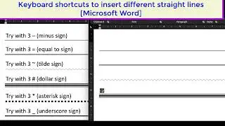 MS-Word: Insert straight lines