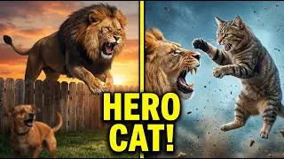 Hero Cat Saves Dog from Lion & Tiger Attack! 🦁🐯 - Best Compilation 😱| #AniVolt10s #WildClash