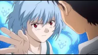 Rei slaps Shinji with nyan without blinking