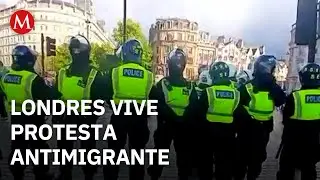 Miles de personas en Londres protestan en contra y a favor de los migrantes