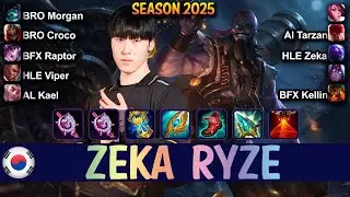 HLE Zeka RYZE vs SYNDRA Mid - Patch 25.11 KR Ranked | lolrec