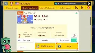 Toad Pixel Art 🎨 | ID del nivel: SFB-CFF-10H | Super Mario Maker 2