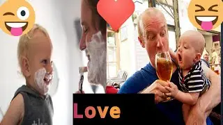 Funny baby videos laughing. বাবা ও সন্তানের ভালোবাসা।