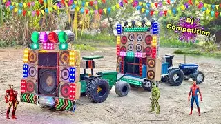 Durga Puja Dj Truck competition loading At-New home Making big dj gadi dj tractor trolley dj light